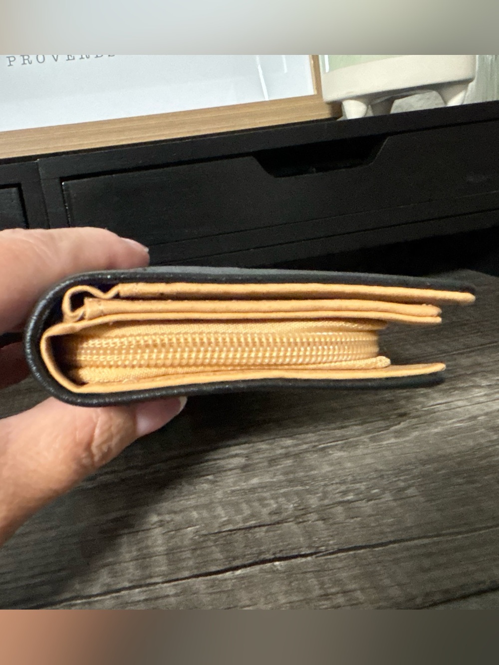 NWOT Black Wallet with Gold Leaf Cutouts - Picture 7 of 10